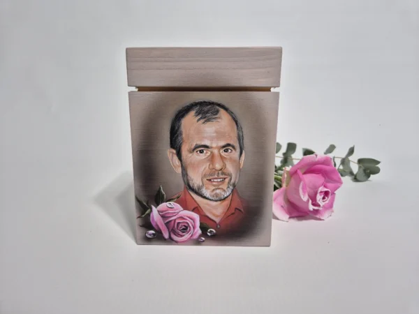 Holzurne Personalisiertes Portrait