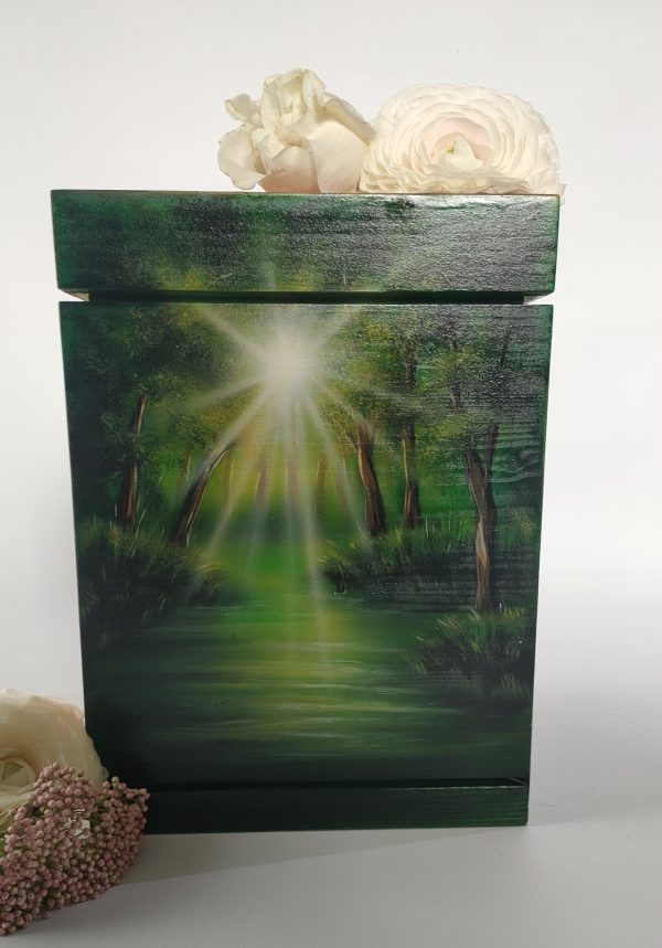Handbemalte Holzurne "Waldtraum" DBS-0125-27