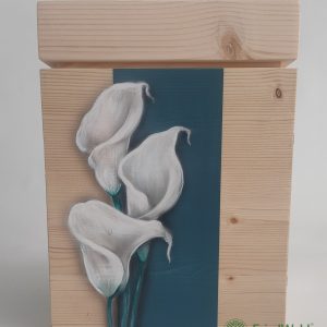 Handbemalte Holzurne "Zantedeschia" DBS-0125-18