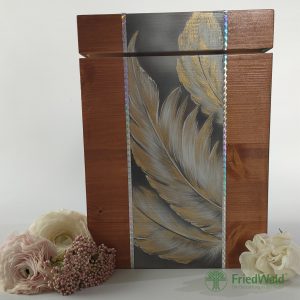 Handbemalte Holzurne "Feder Traum" DBS-0125-23